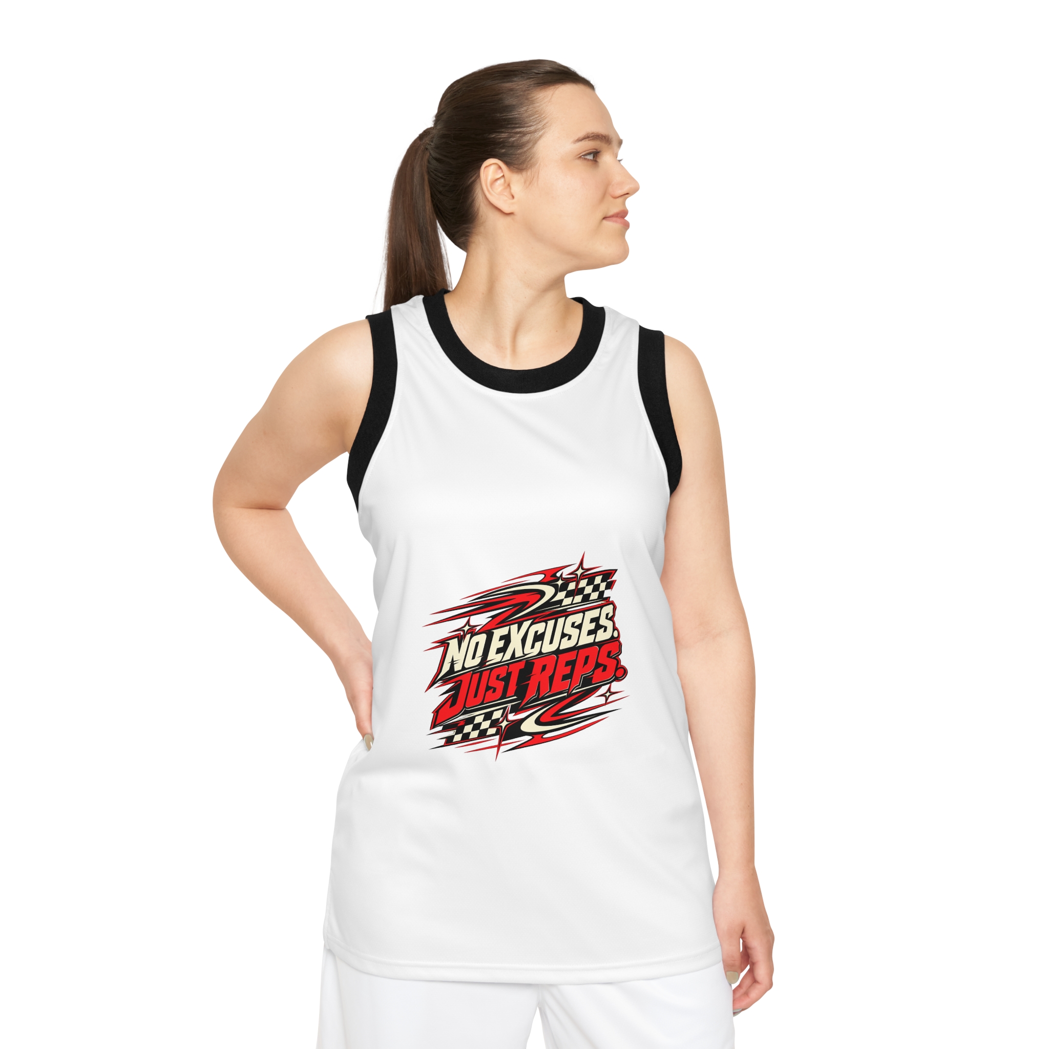 No Excuses Just Reps Basketball Jersey