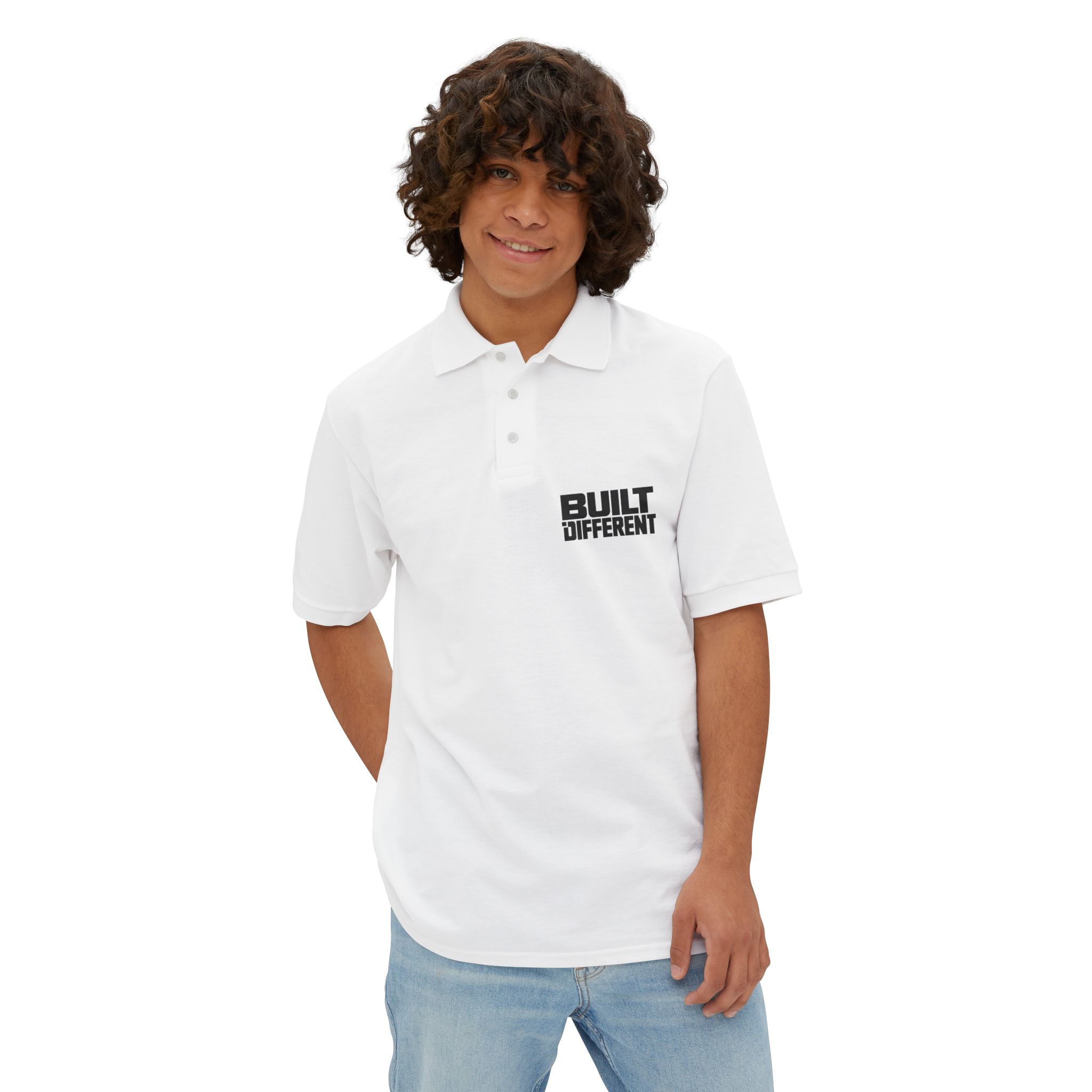 Built Different Men's Polo Shirt - Image 3