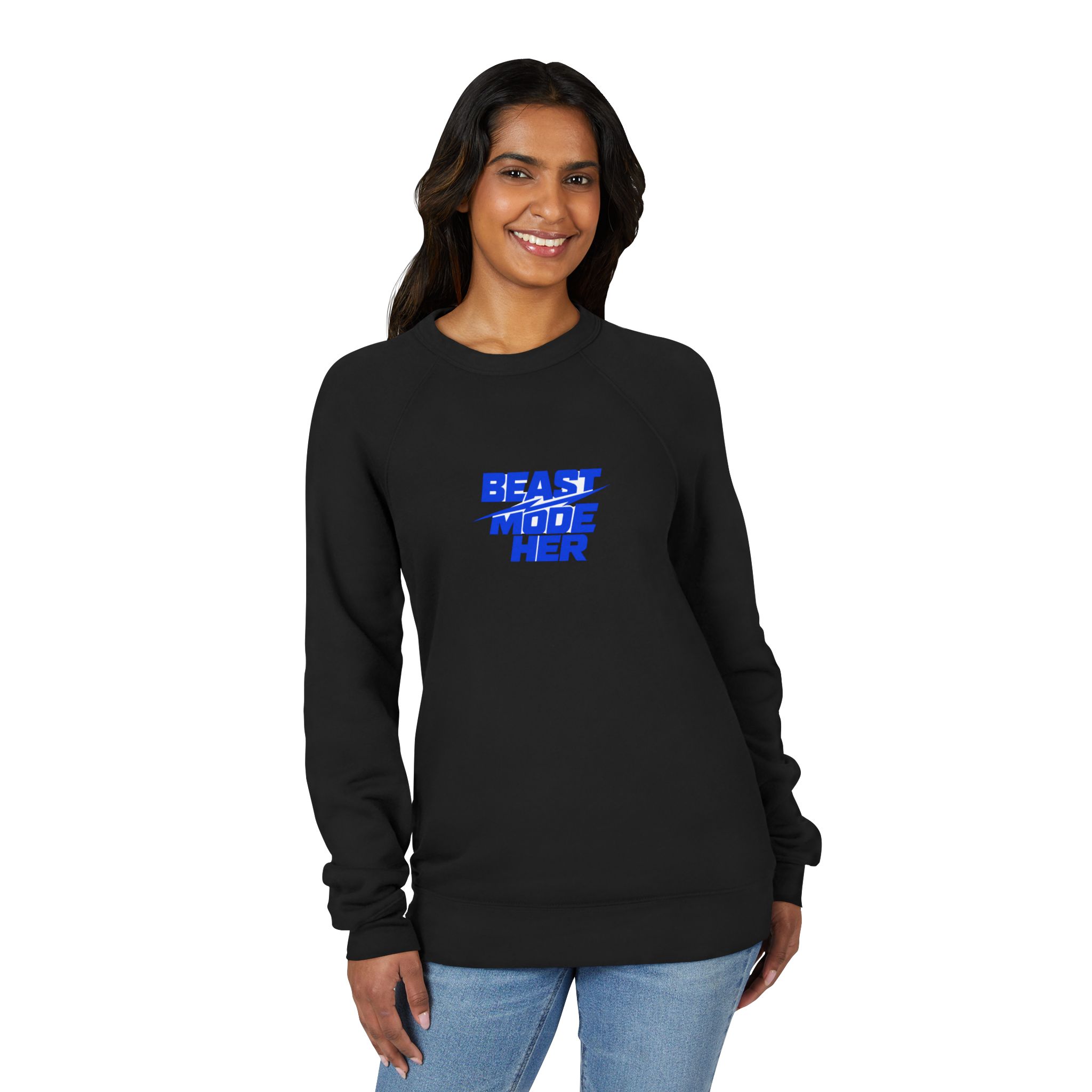 Beast Mode Motivational Raglan Sweatshirt - Image 3